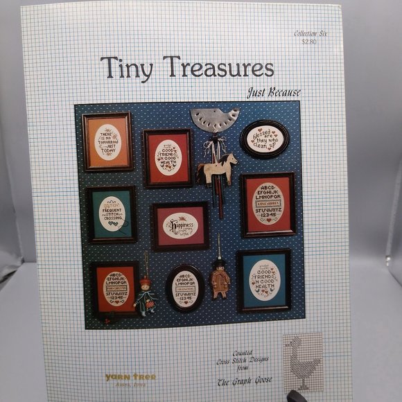 Vintage Cross Stitch Patterns, Tiny Treasures Just Because by Anita Cranney - Picture 1 of 2